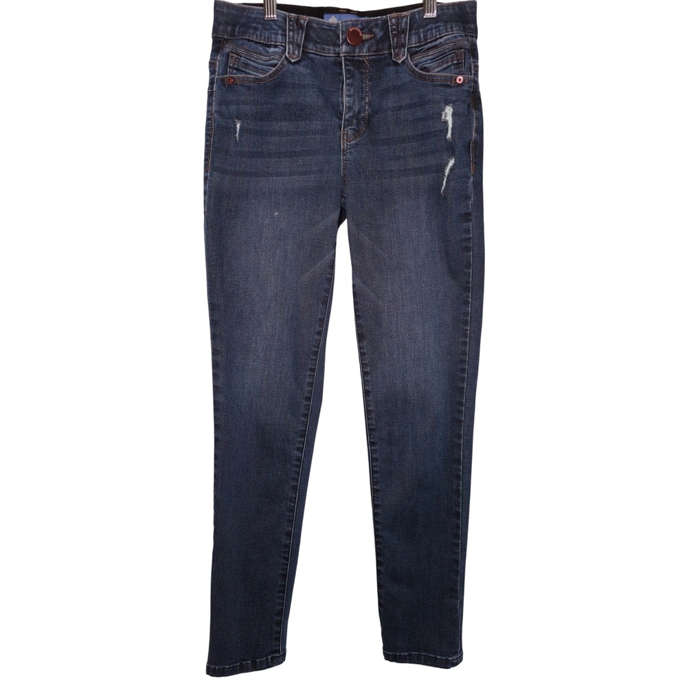 Democracy Ab Solution Skinny Jeans Blue Distressed Wash Stretchy Size 2 EUC